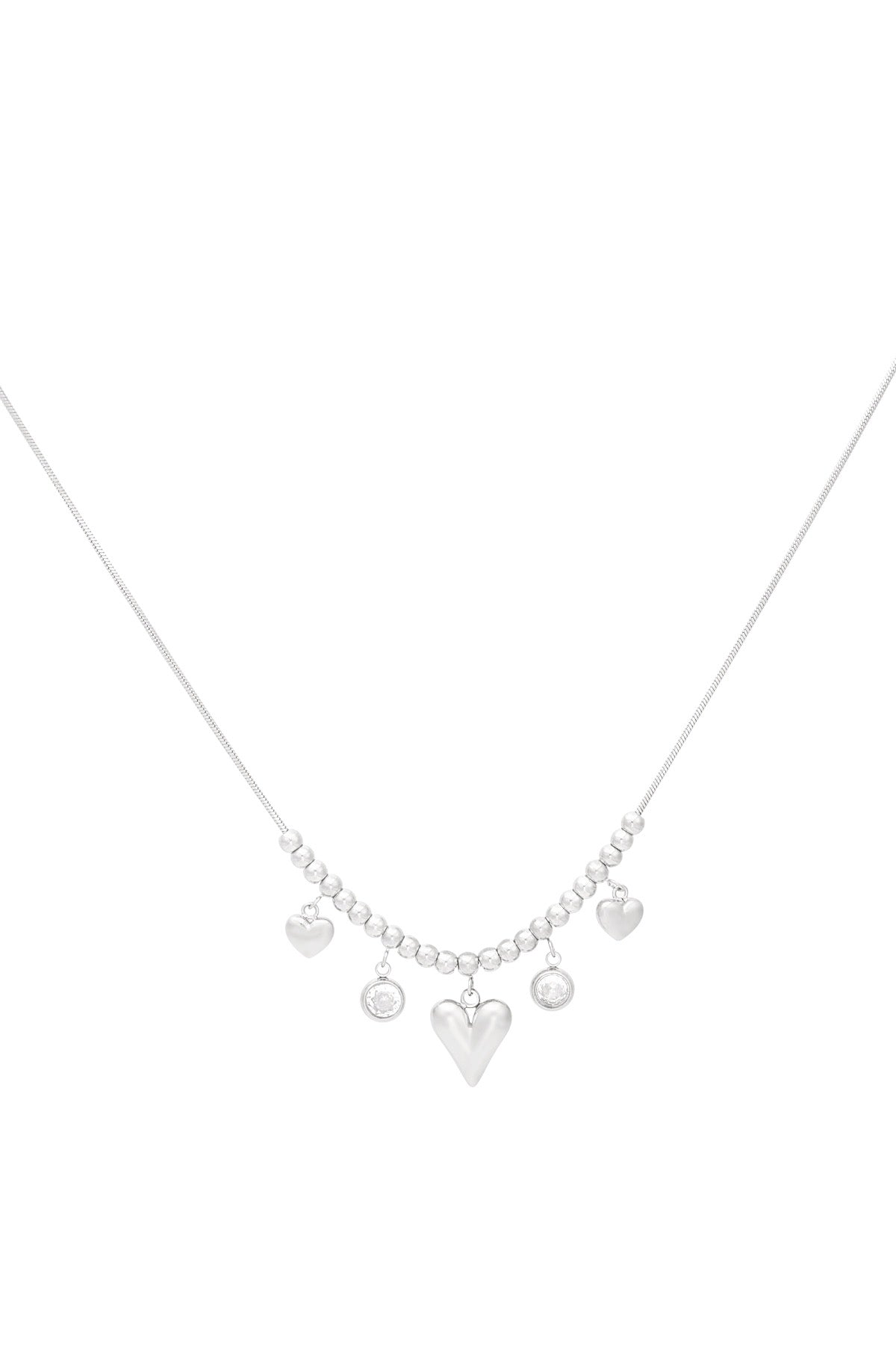 Heart Charm Silver Necklace
