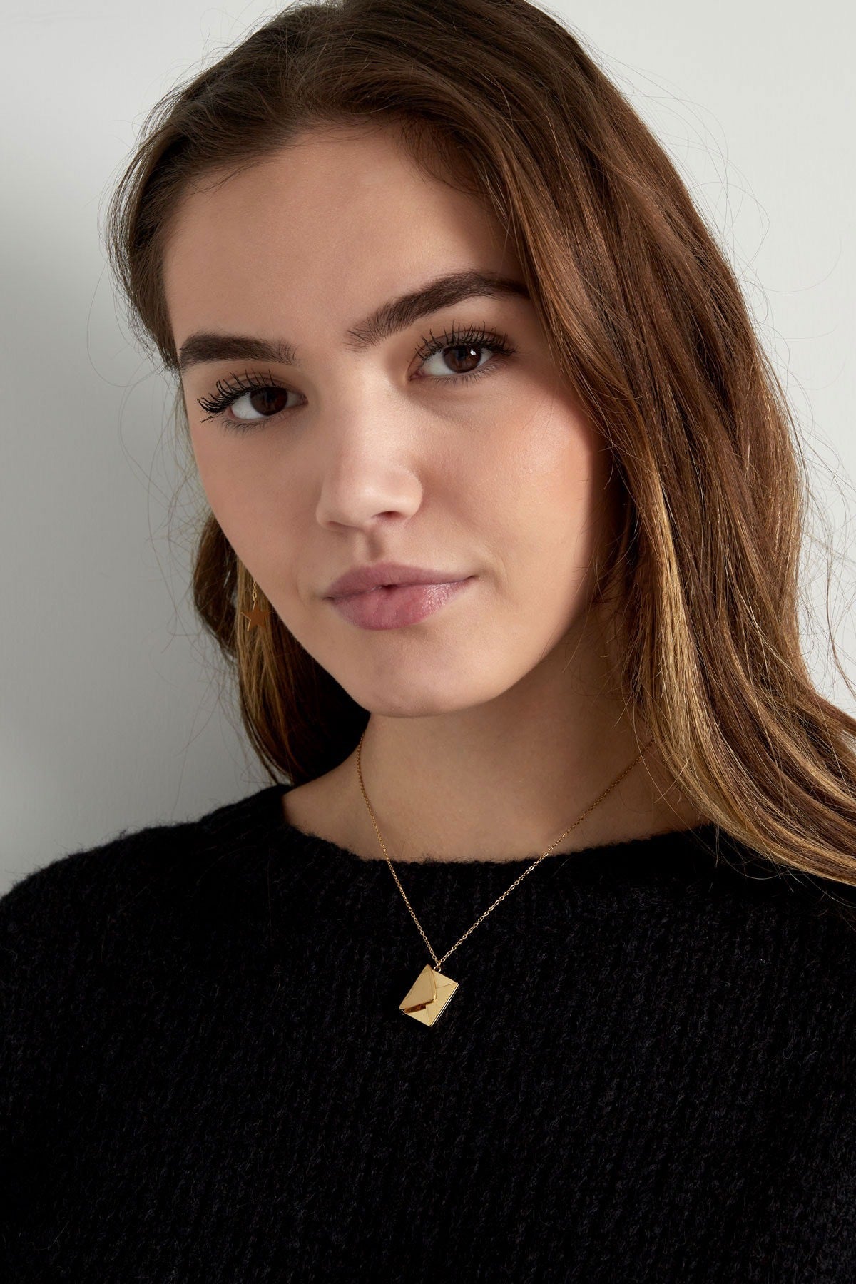 Love You Gold Envelope Necklace