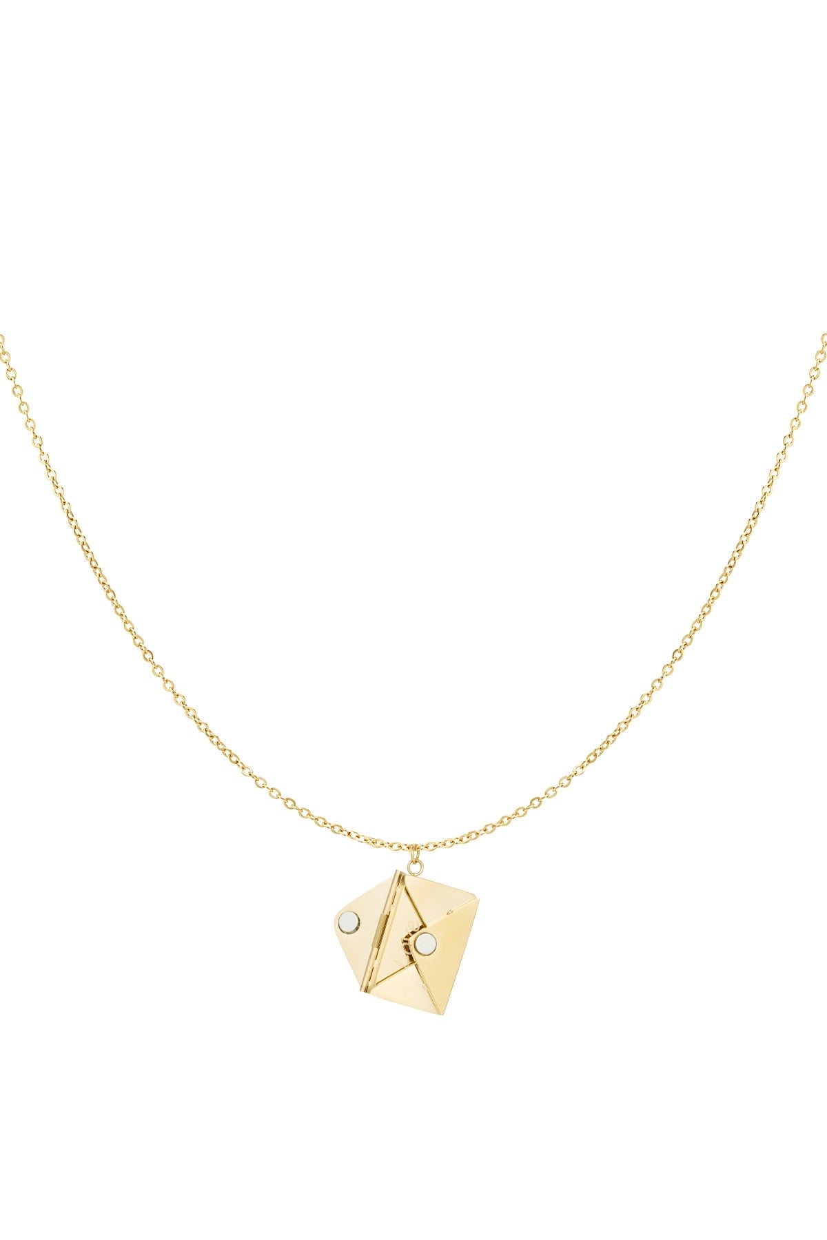 Love You Gold Envelope Necklace