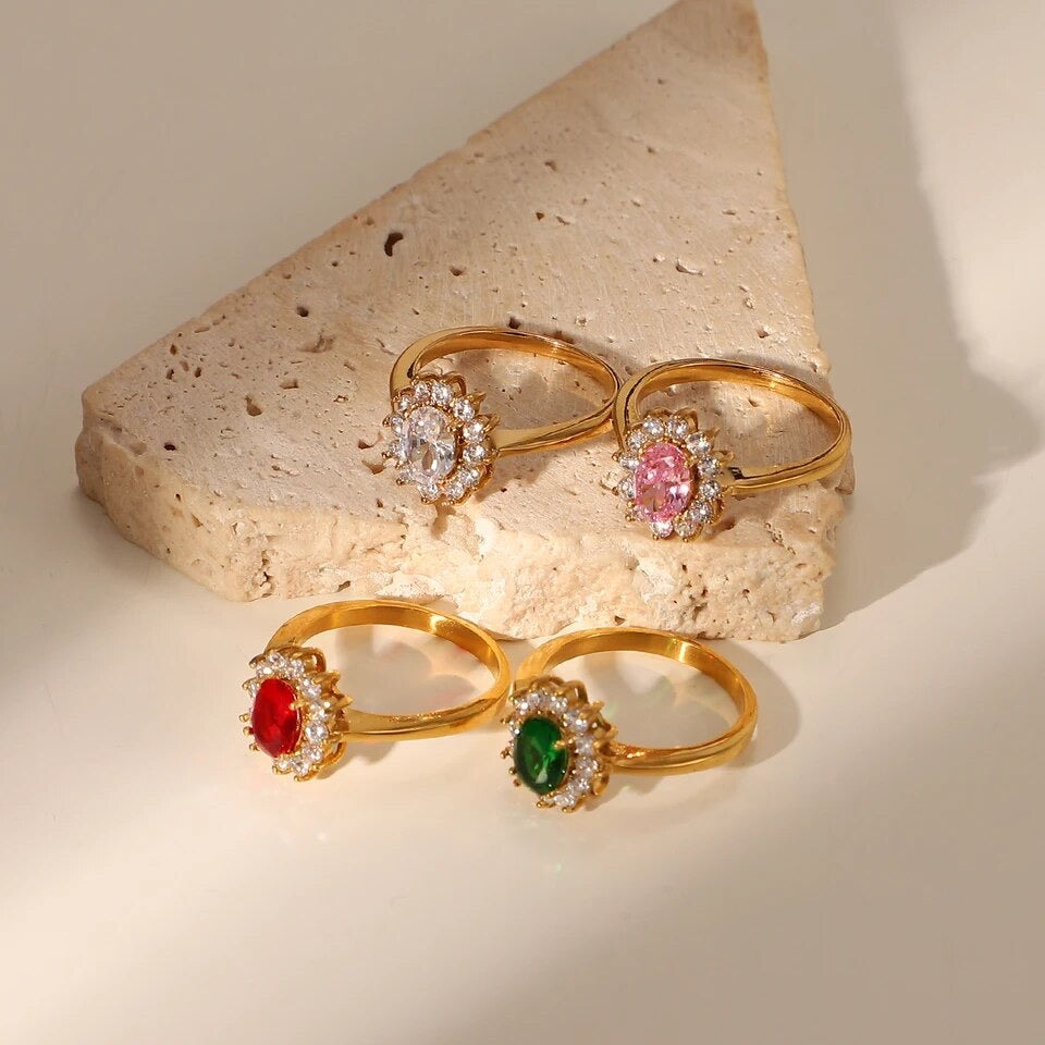 Cubic Zirconia Cluster Ring