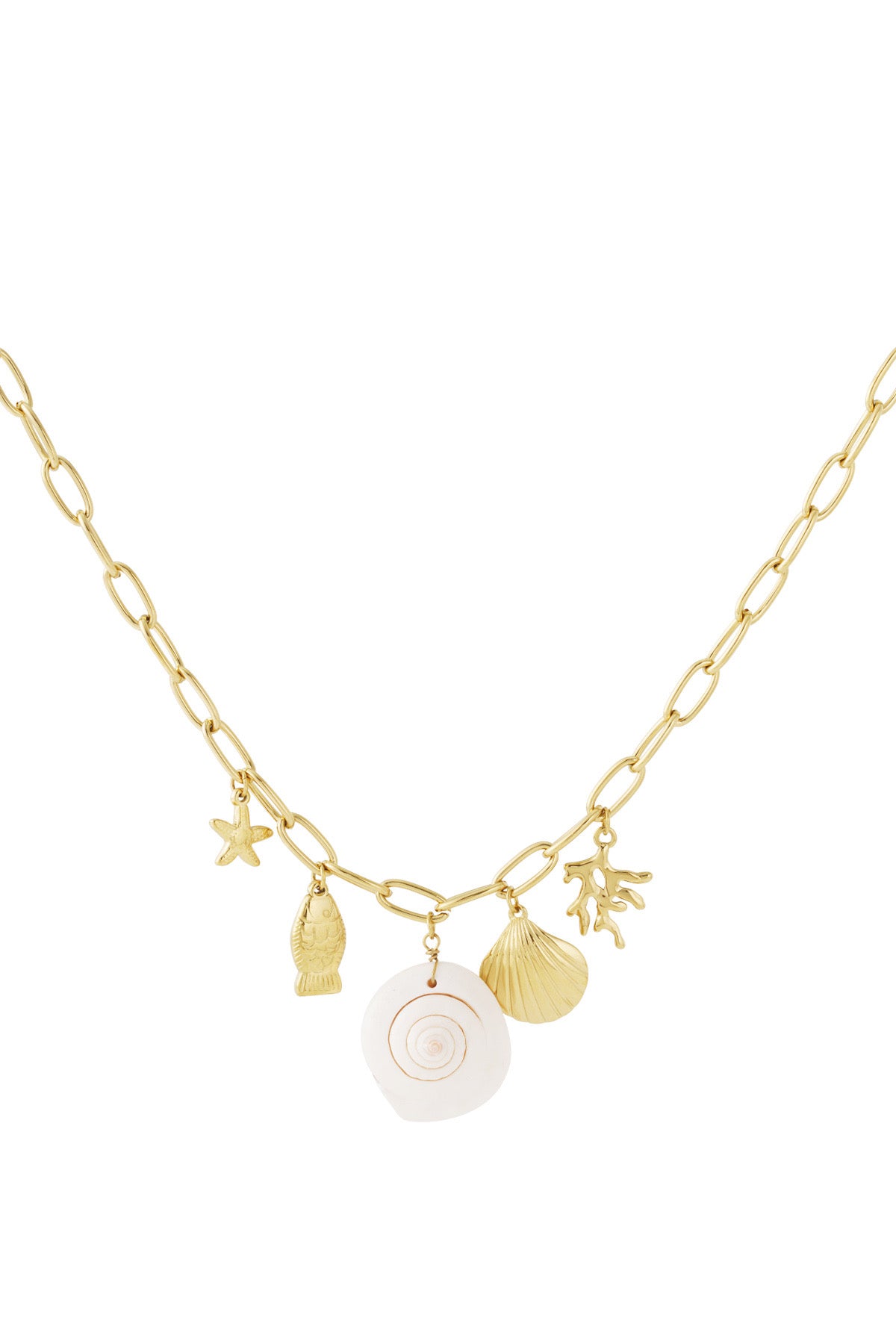Coastal Charm - Shell Gold Necklace
