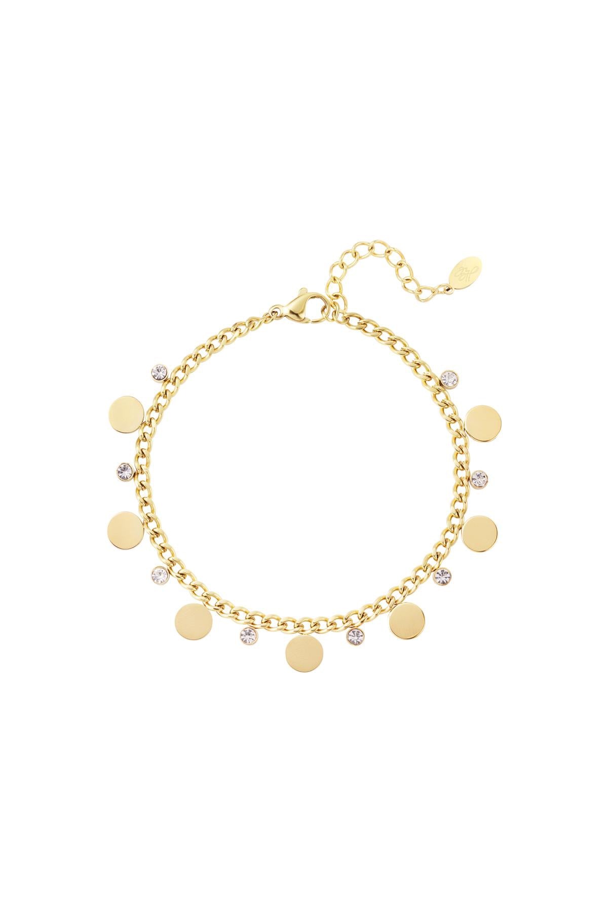 Gold Charm Cubic Zirconia Bracelet