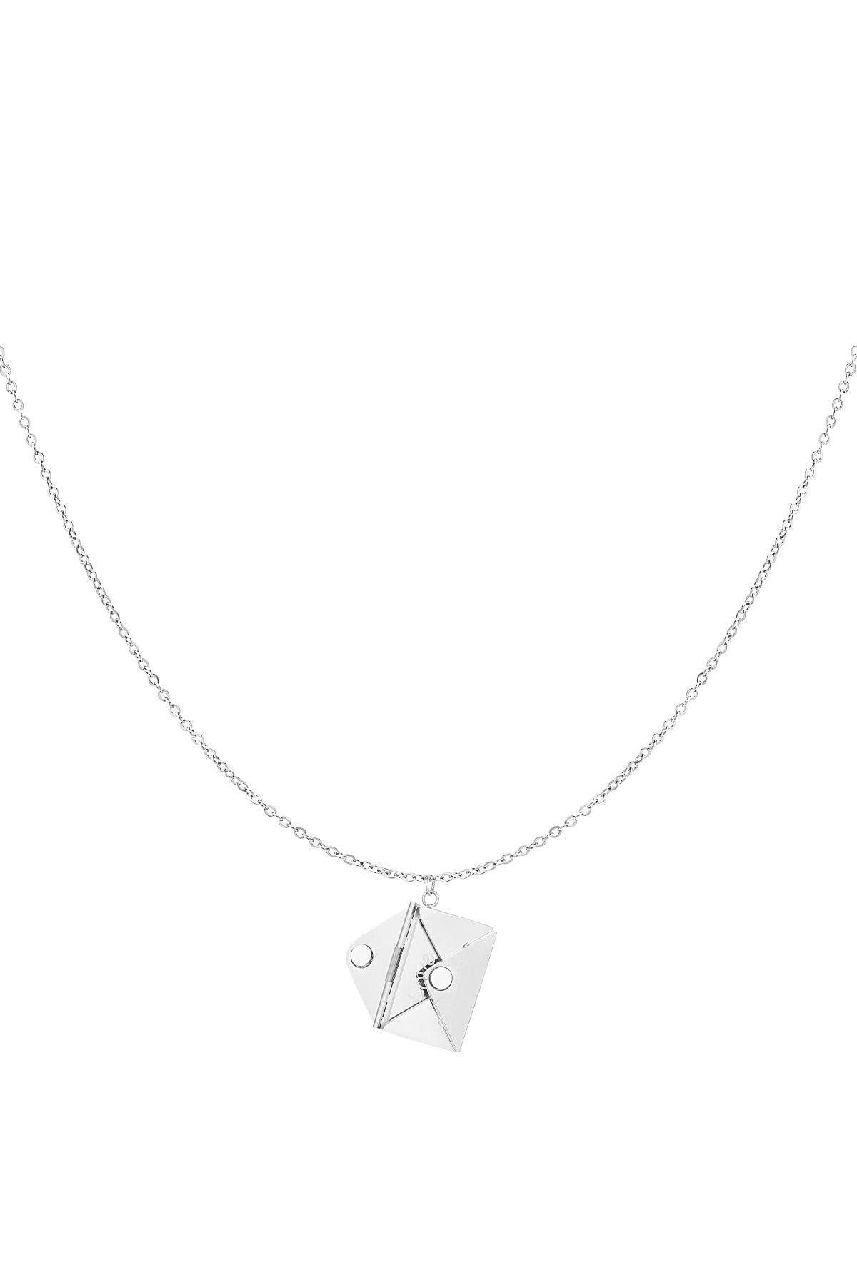 Love You Silver Envelope Necklace