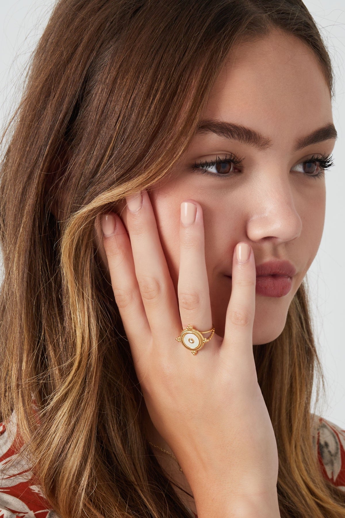 Pearl Silver Adjustable Ring