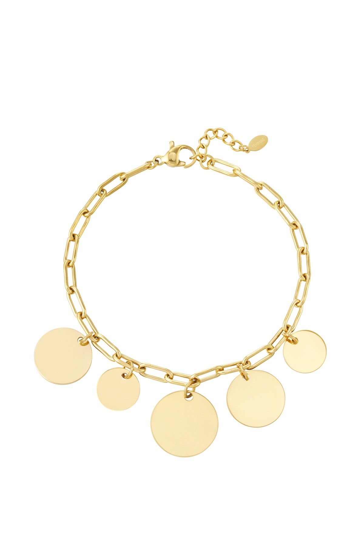 Gold Disc Charm Bracelet