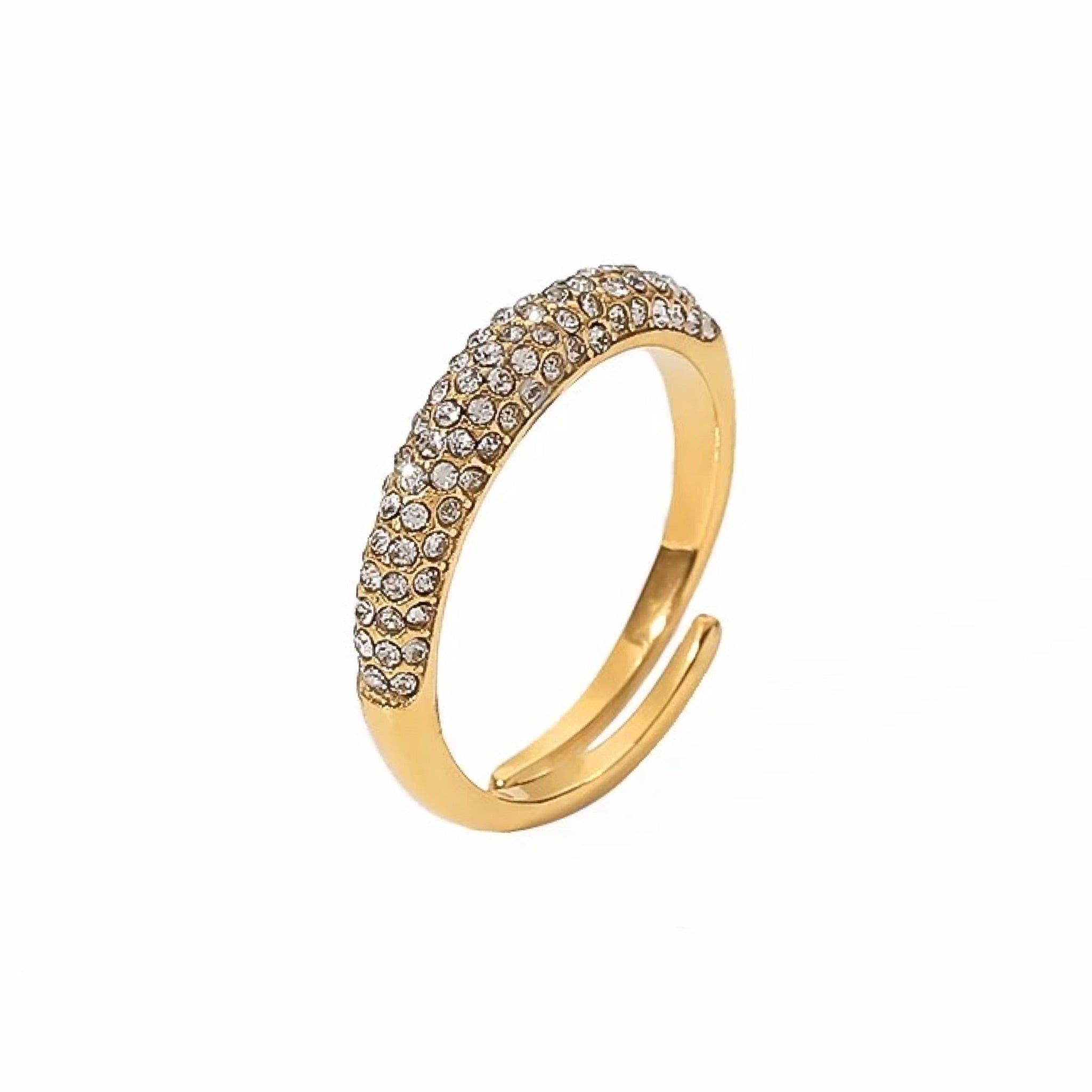 Pave Cubic Zirconia Layering Adjustable Ring