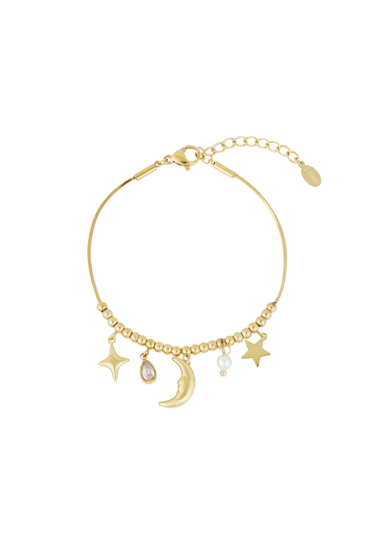 Starlight Charm Beaded Gold Bracelet