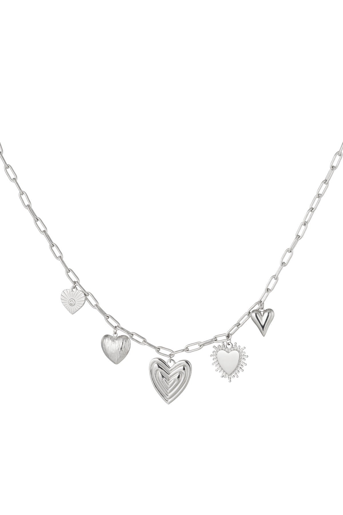 Heart Charm Silver Necklace