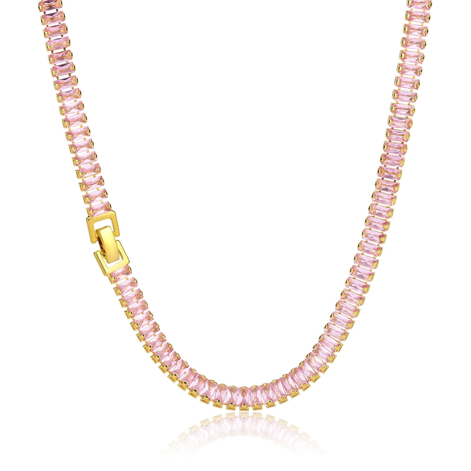 Pink Cubic Zirconia Choker Necklace