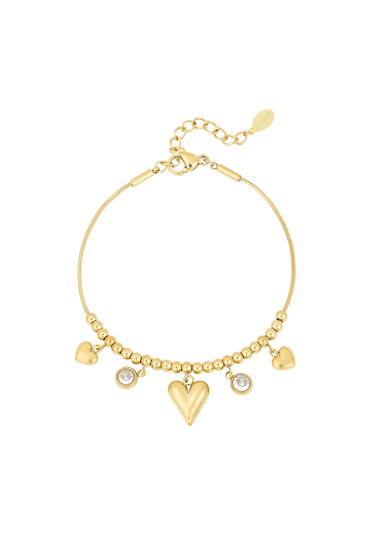 Heart Charm Gold Bracelet