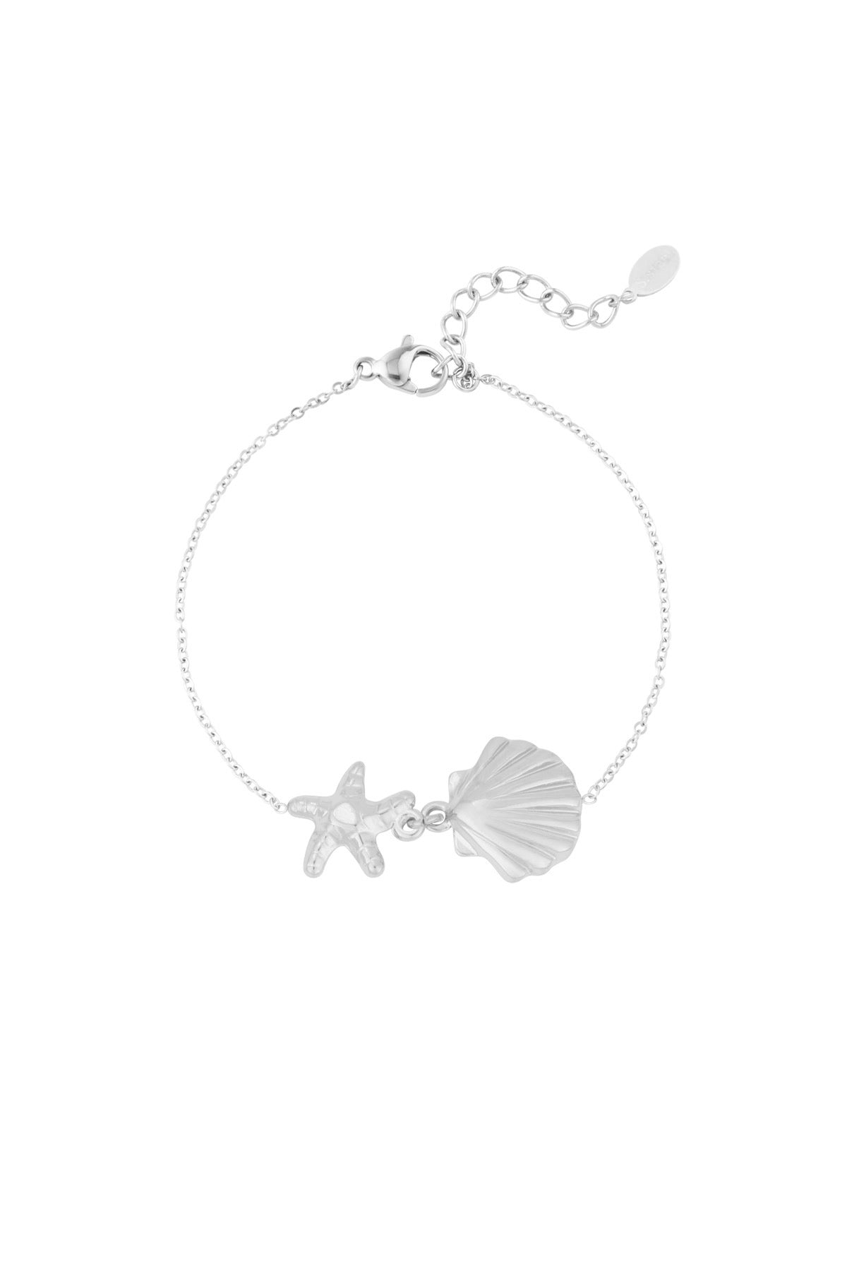 Coastal Charm - Starfish & Shell Silver Bracelet