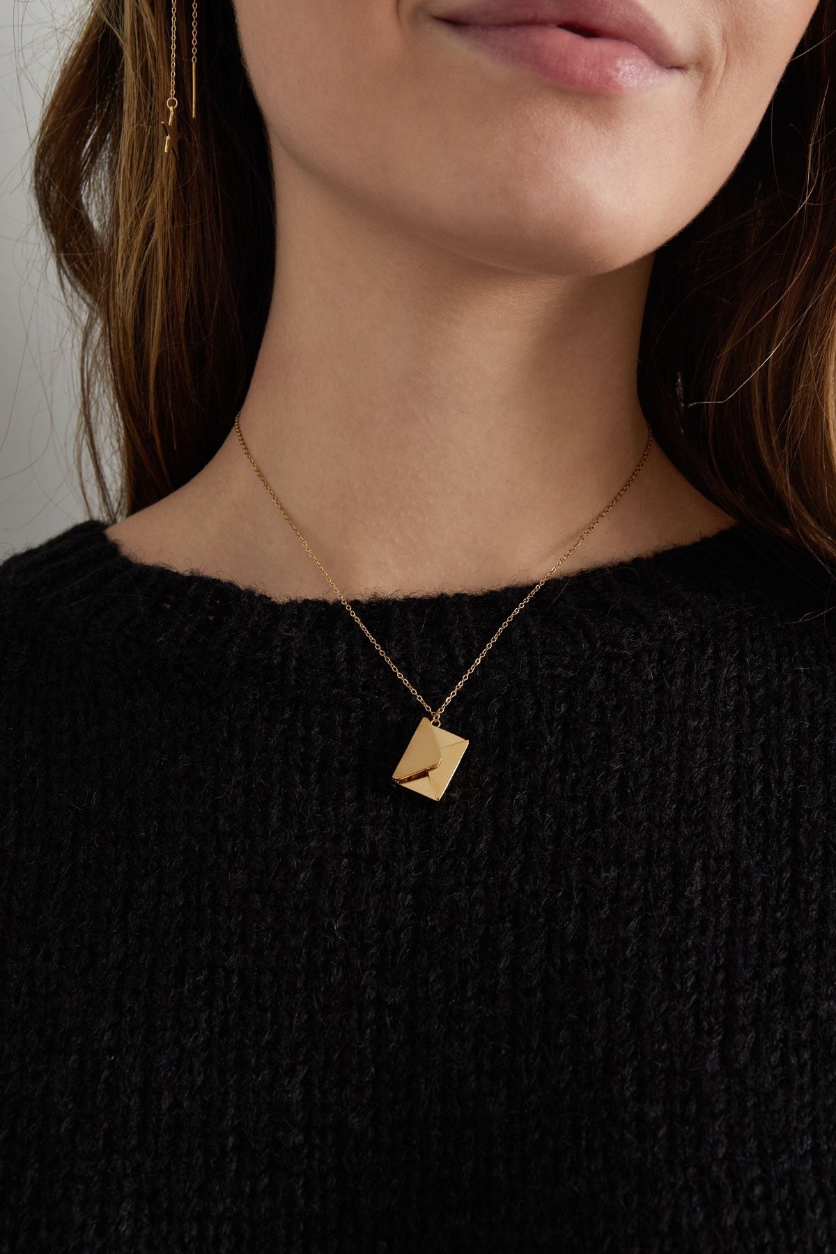 Love You Gold Envelope Necklace