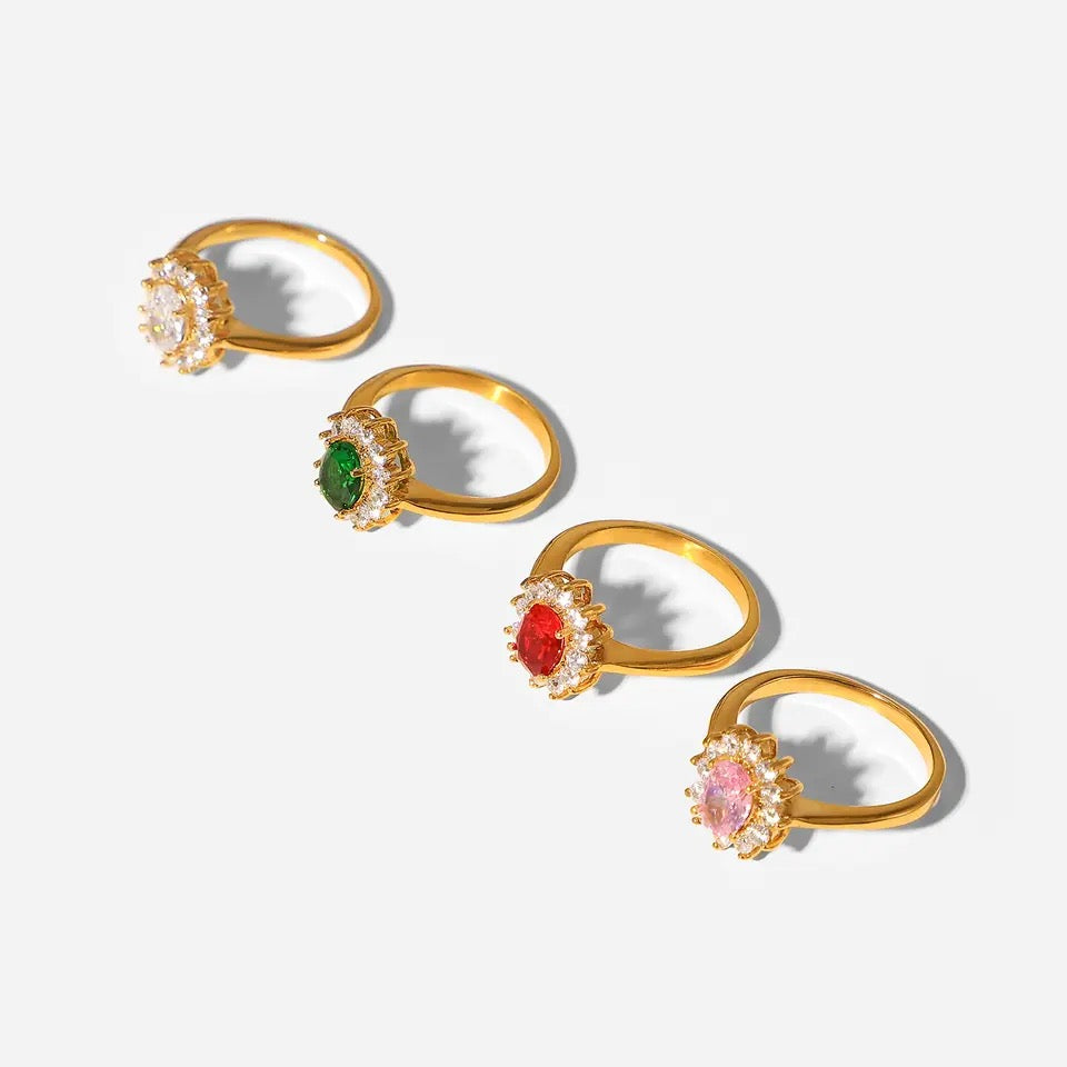 Cubic Zirconia Cluster Ring