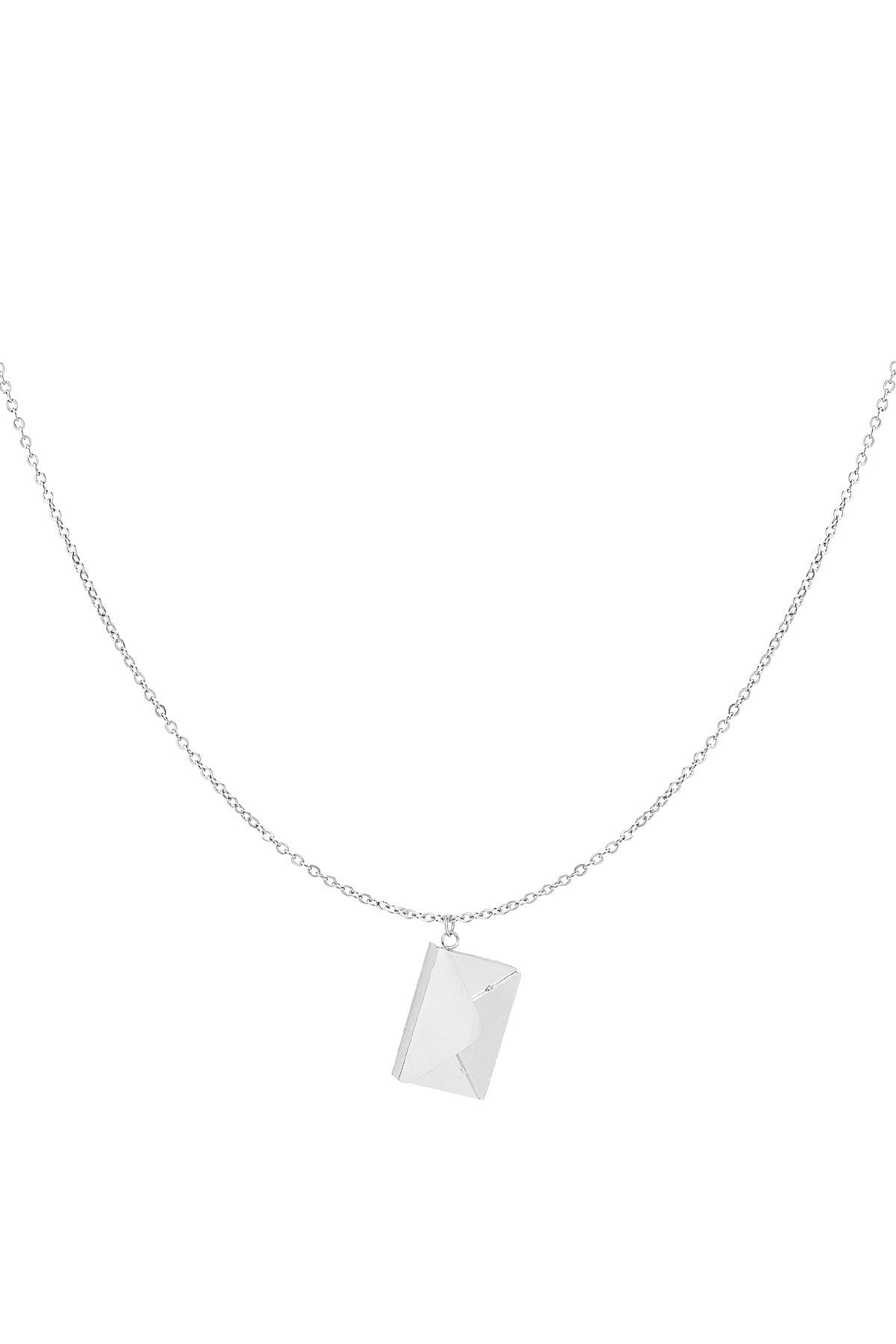 Love You Silver Envelope Necklace