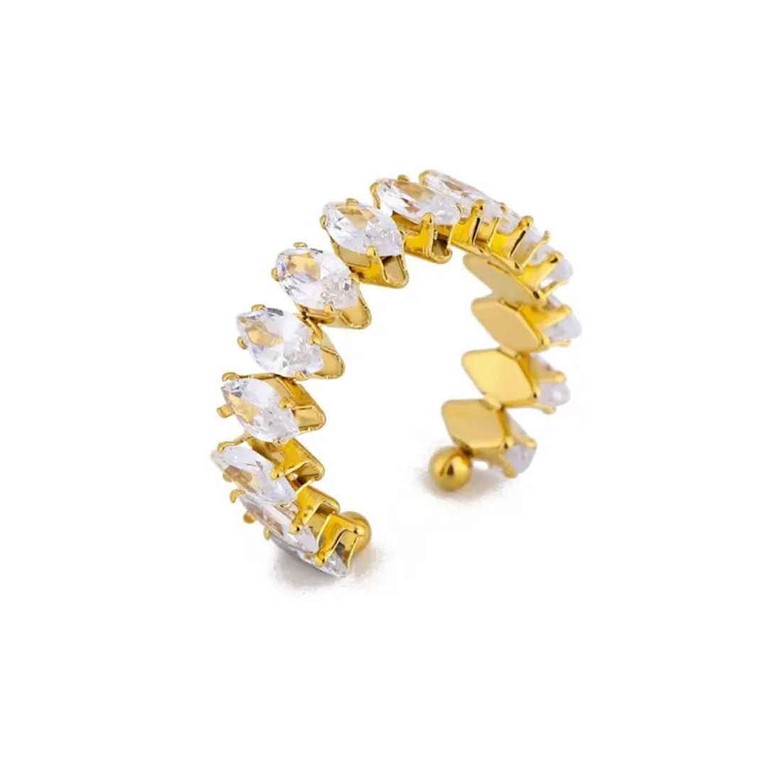 Glam Cubic Zirconia Adjustable Ring