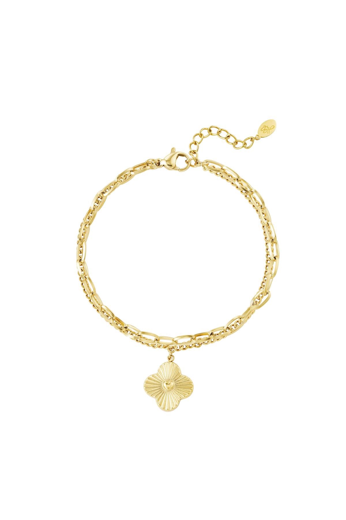 Gold Double Layered Clover Bracelet