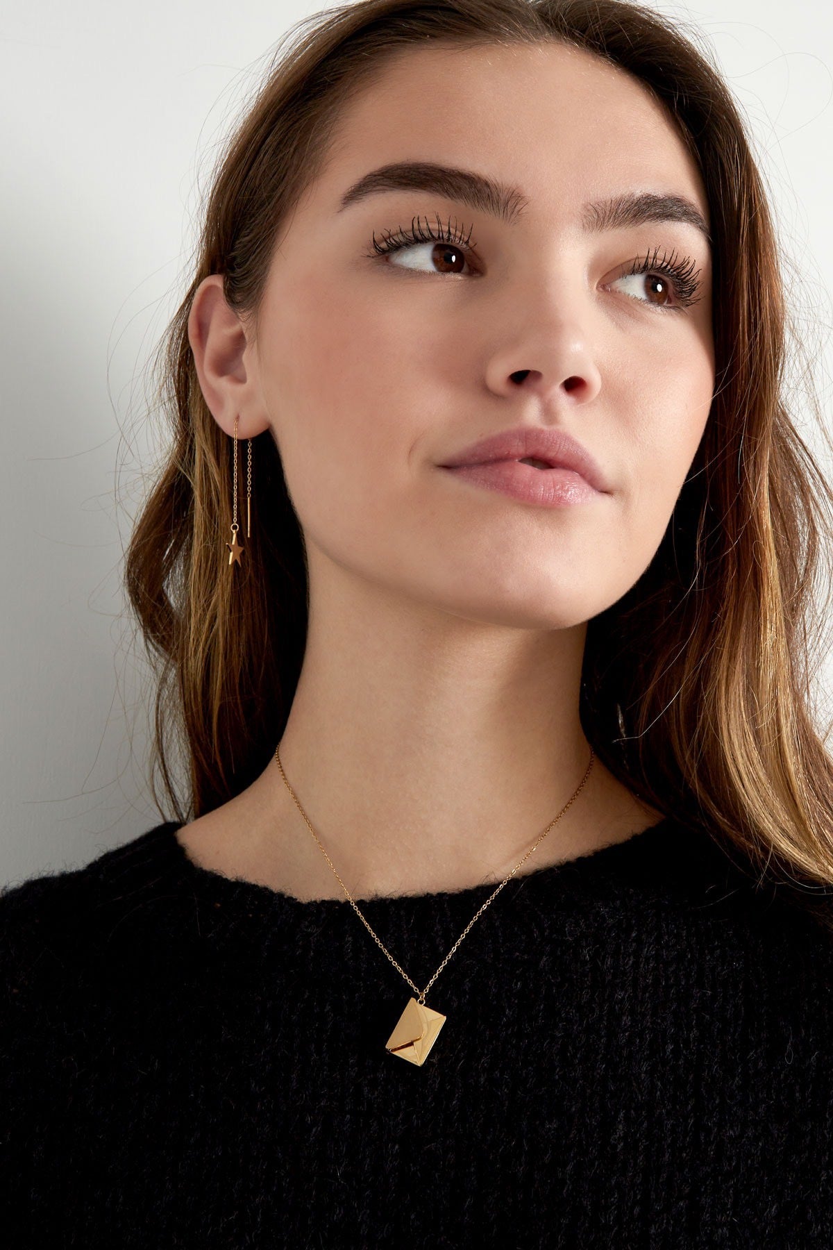 Love You Gold Envelope Necklace