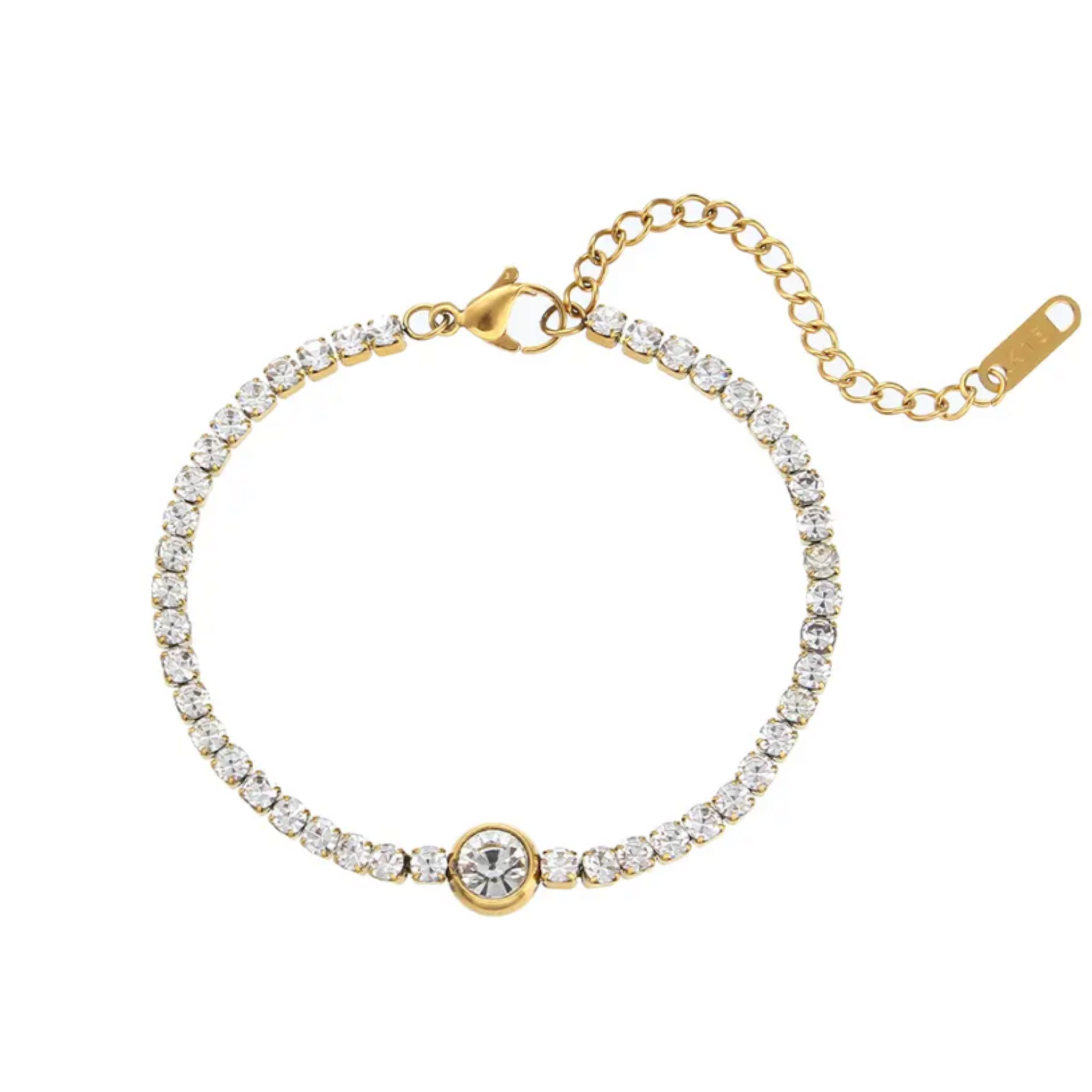 Gold Cubic Zirconia Tennis Bracelet
