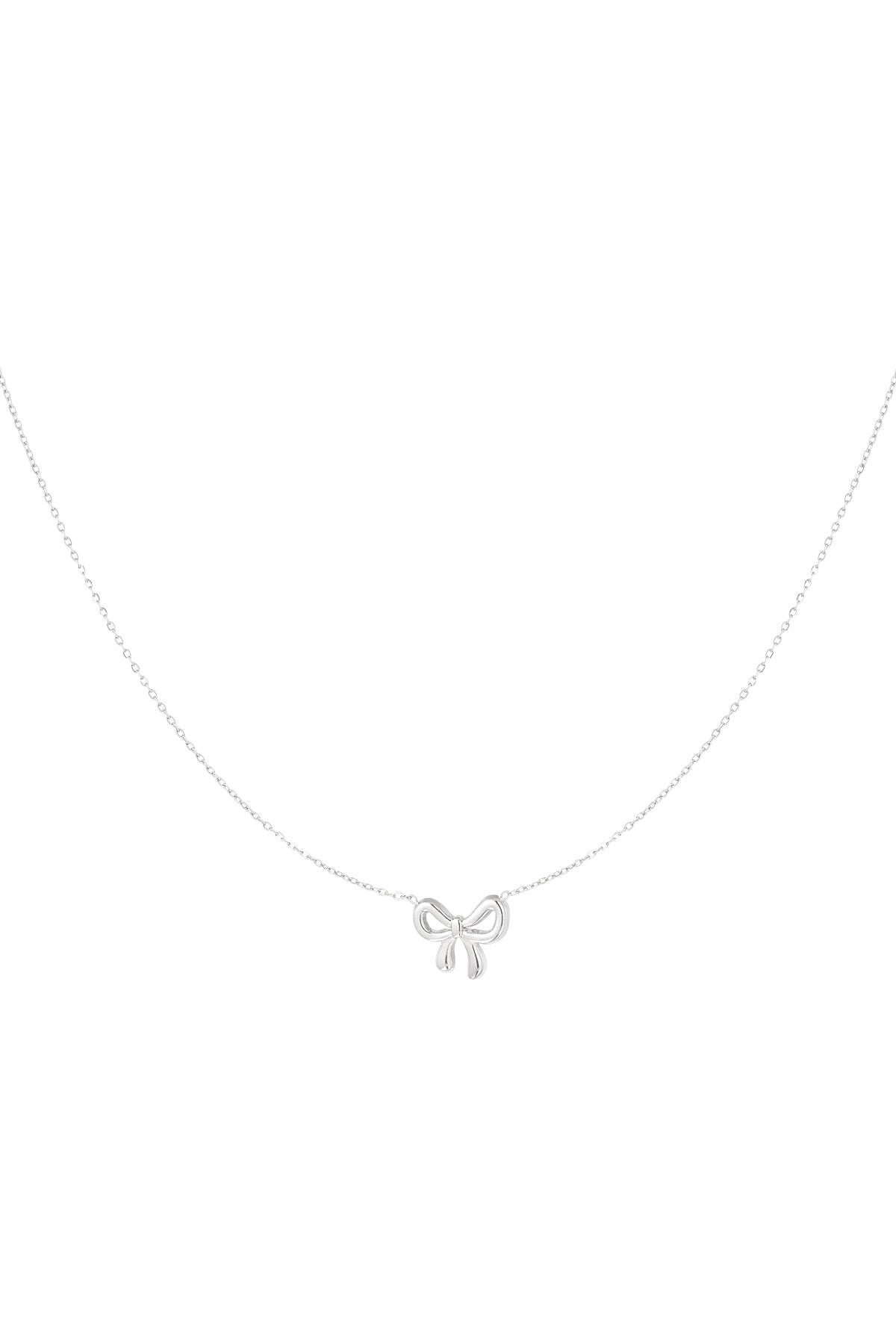 Phoebe - Tied With Grace - Silver Bow Necklace