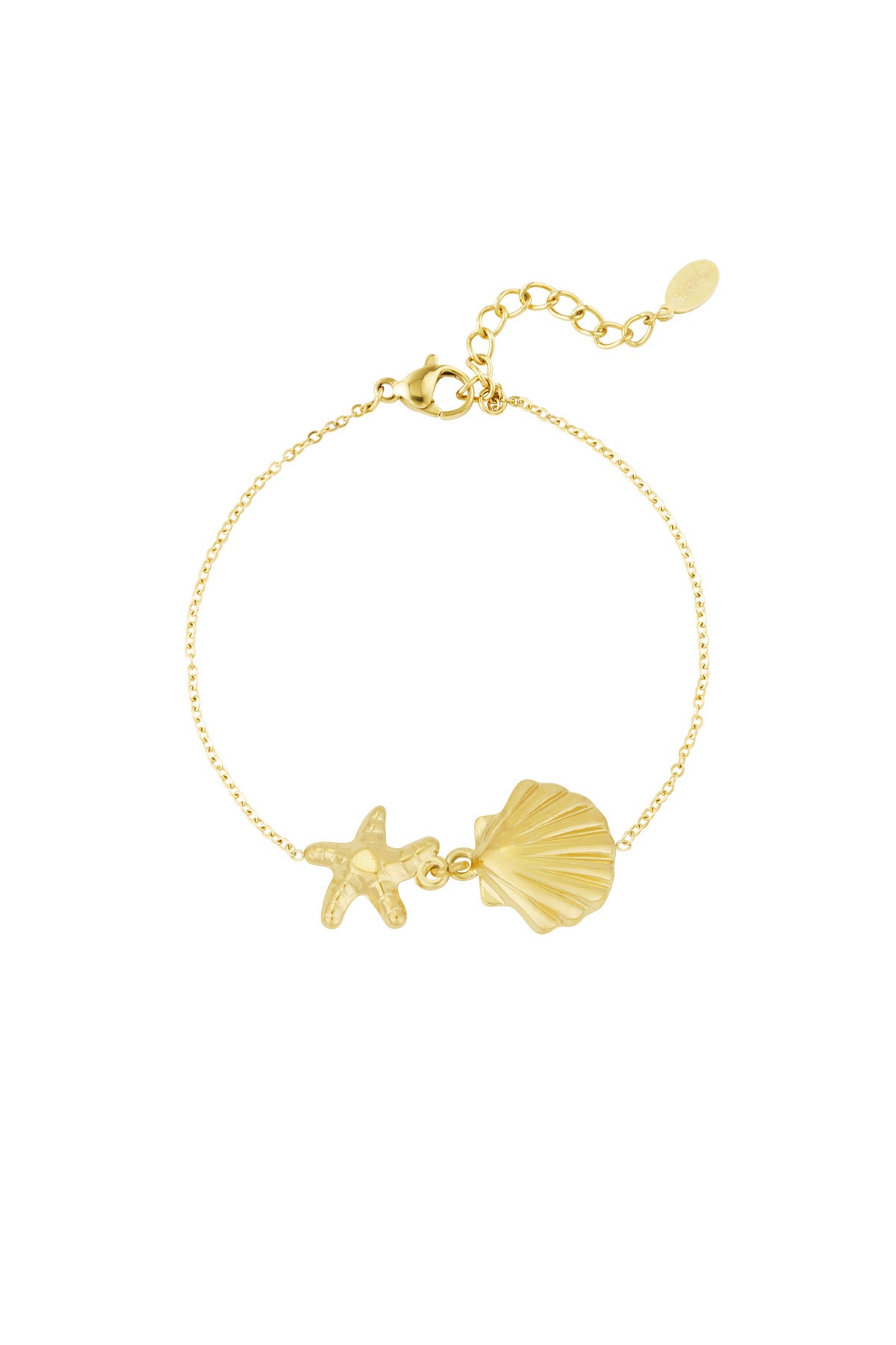 Coastal Charm - Starfish & Shell Gold Bracelet
