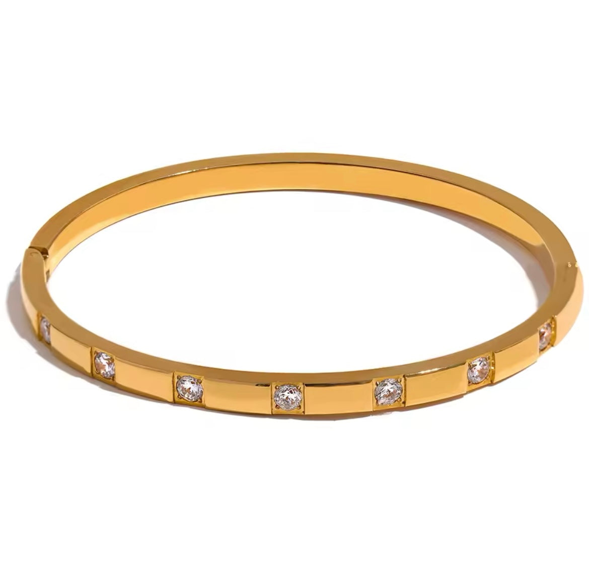 Gold Cubic Zirconia Bangle