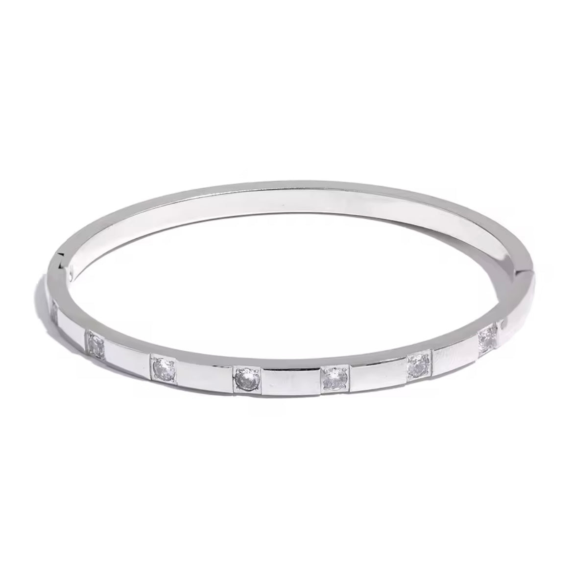 Silver Cubic Zirconia Bangle