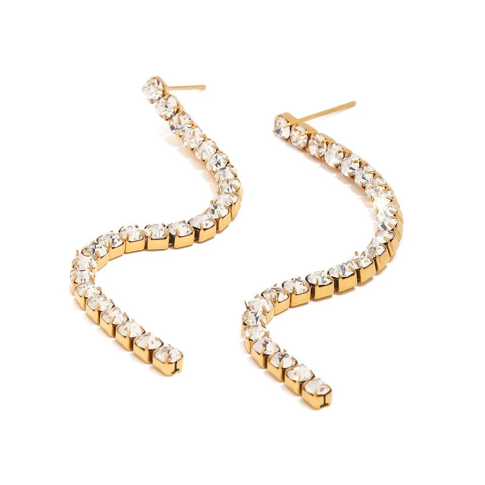 Tennis Cubic Zirconia Drop Earrings