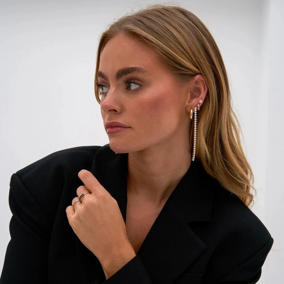 Tennis Cubic Zirconia Drop Earrings