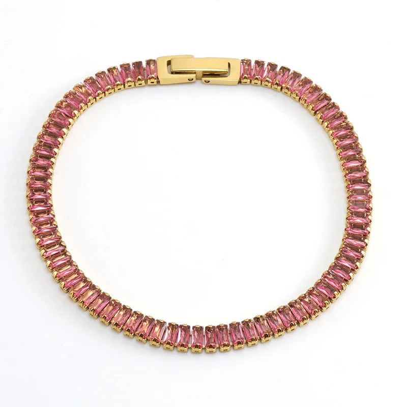 Glam Pink Cubic Zirconia Bracelet