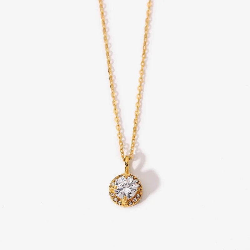 Round Cubic Zirconia Pendant Necklace