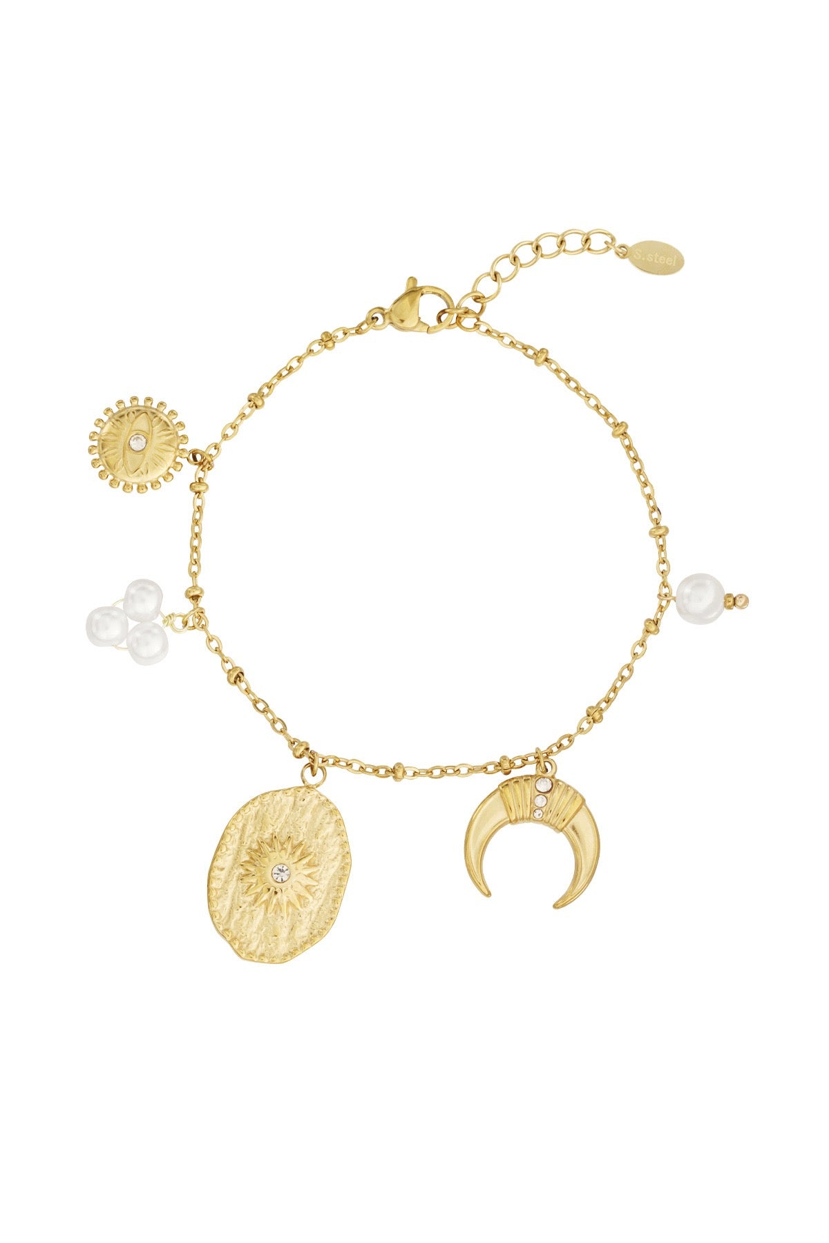 Celestial Charm Medallion Gold Bracelet