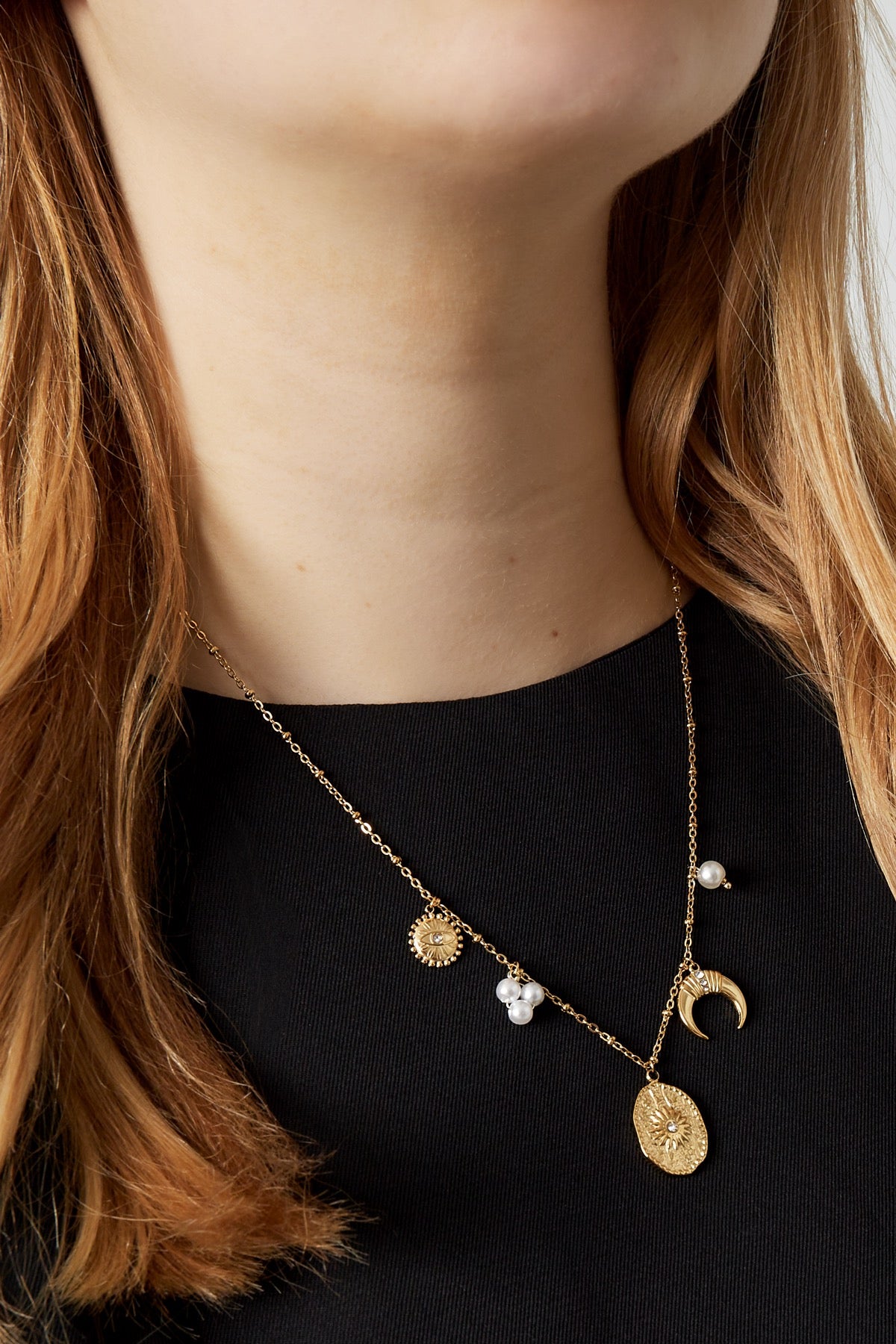Celestial Charm Medallion Silver Necklace