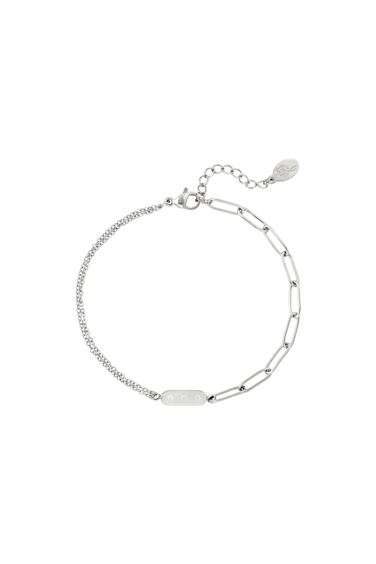 Silver Star Paperclip Bracelet
