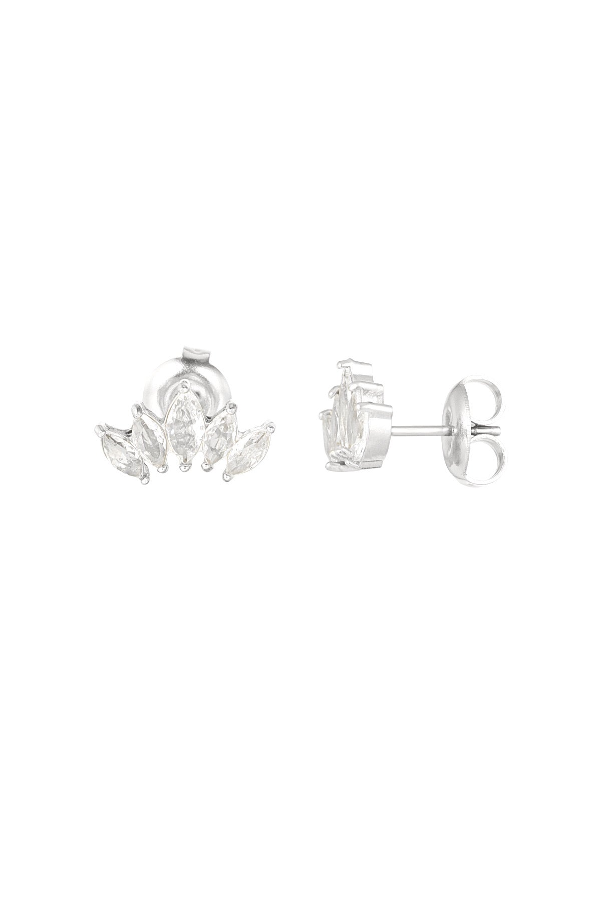Cubic Zirconia Silver Stud Earrings