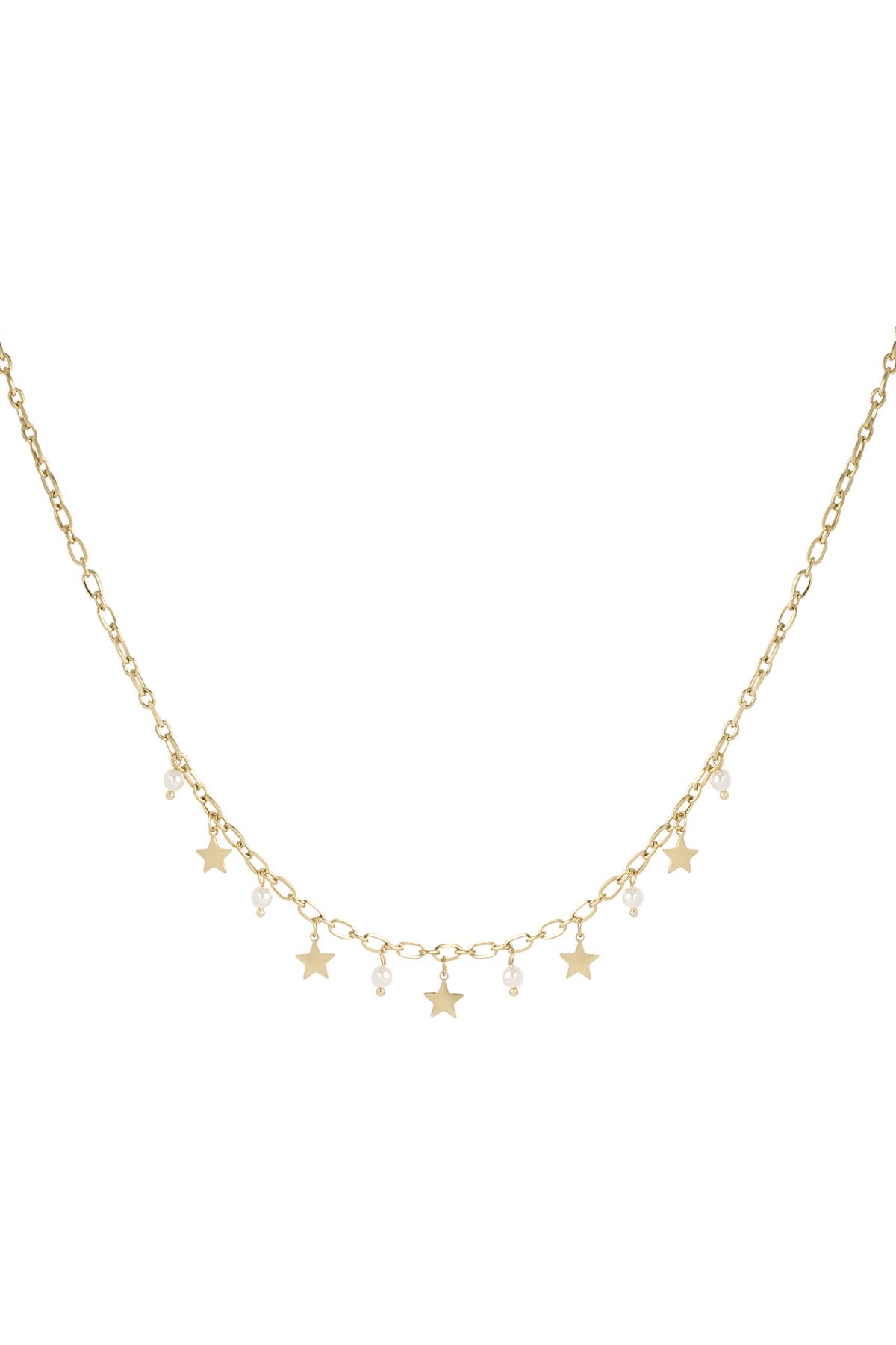 Gold Star + Pearl Charm Necklace