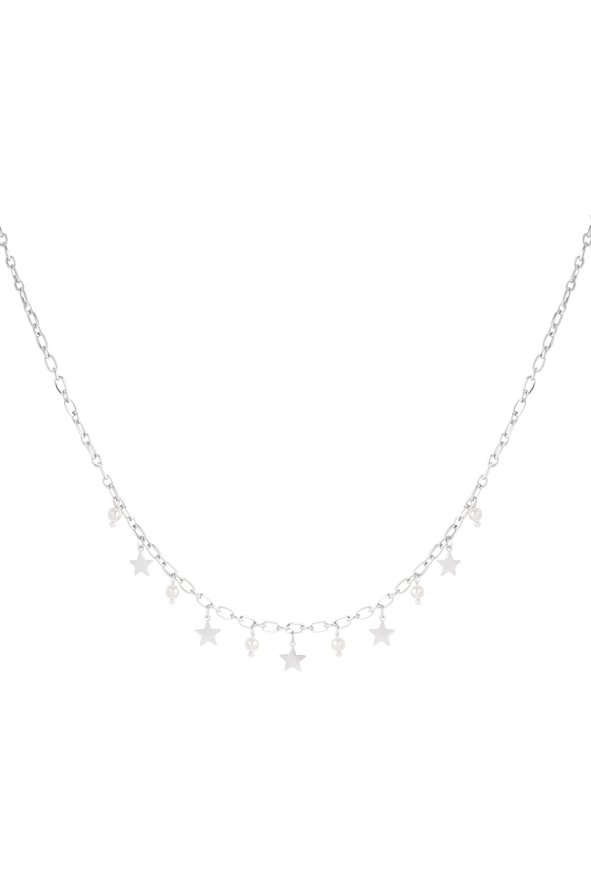 Silver Star + Pearl Charm Necklace