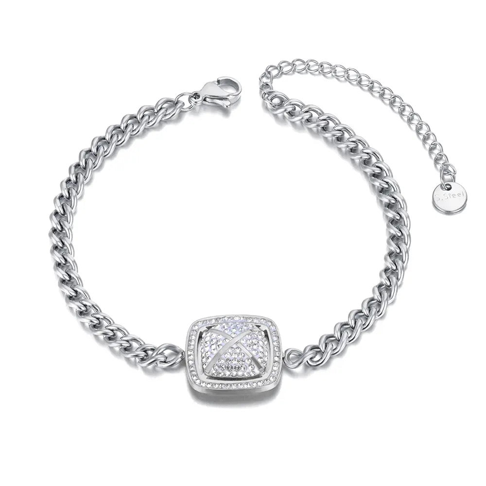 Silver Pendant Cubic Zirconia Bracelet