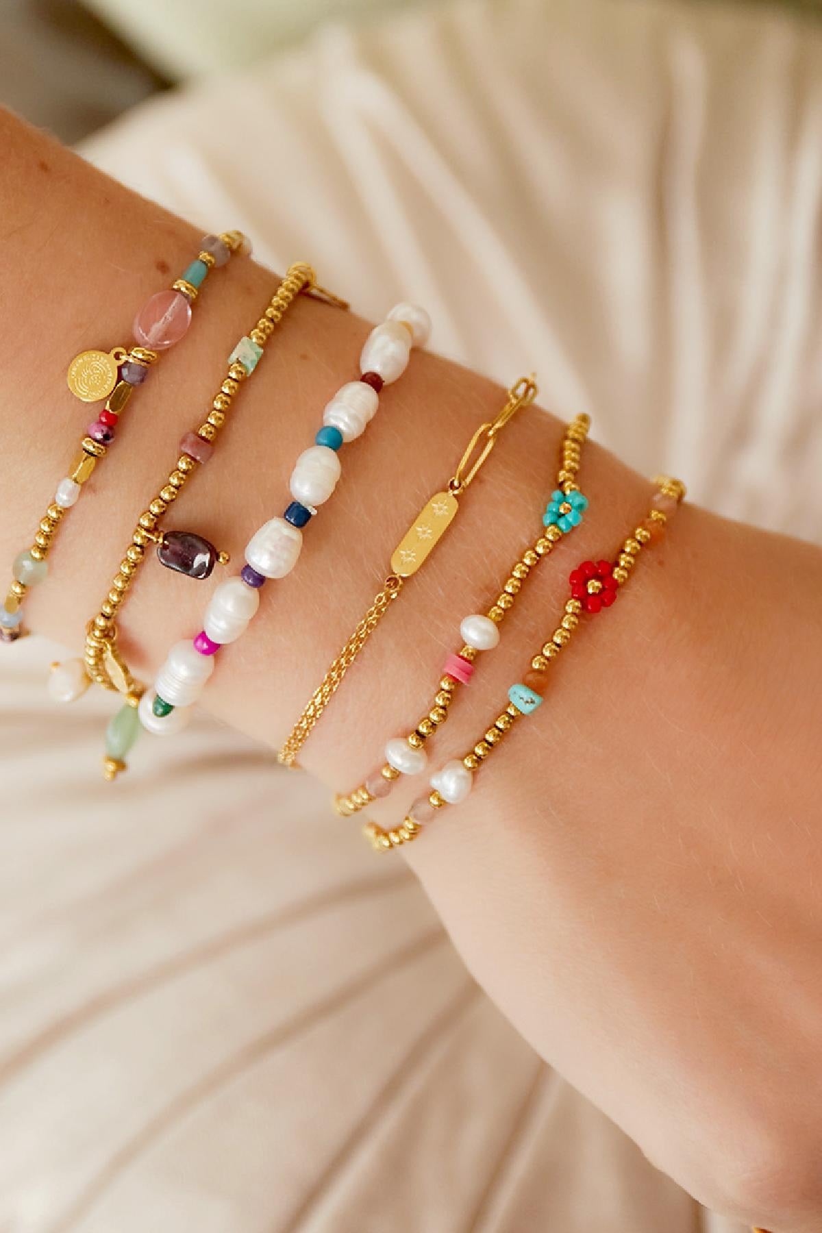 Silver Star Paperclip Bracelet