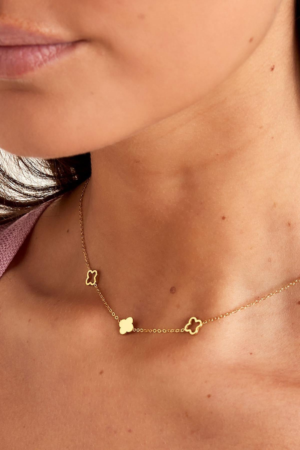 Gold Triple Clover Necklace