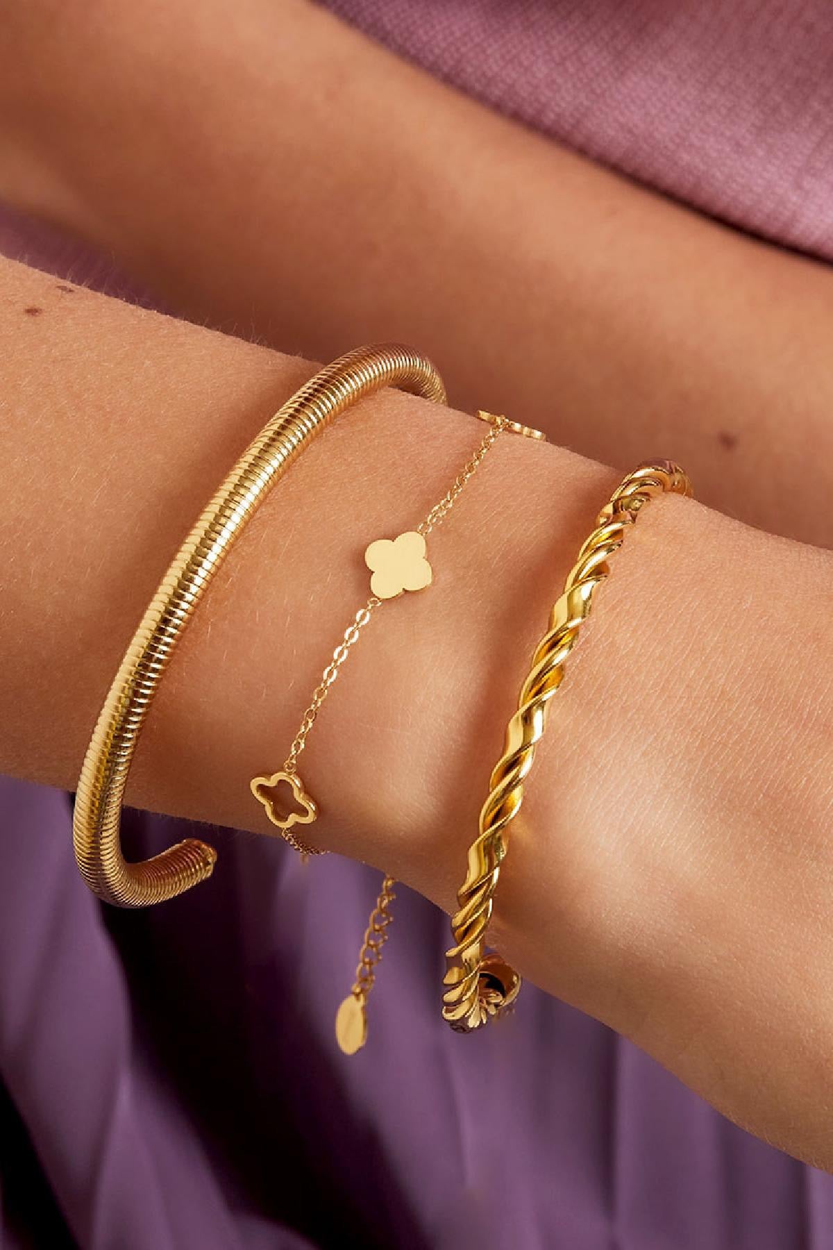 Silver Triple Clover Bracelet