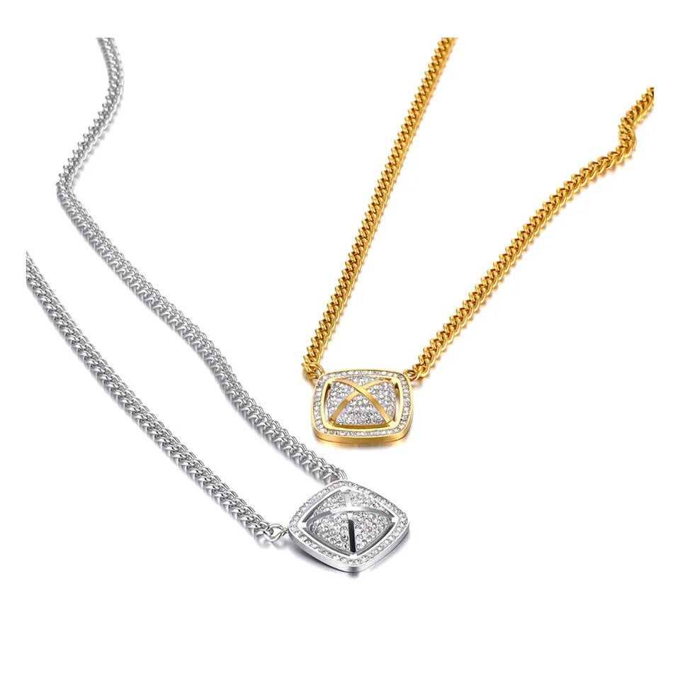 Gold Elegant Cubic Zirconia Necklace