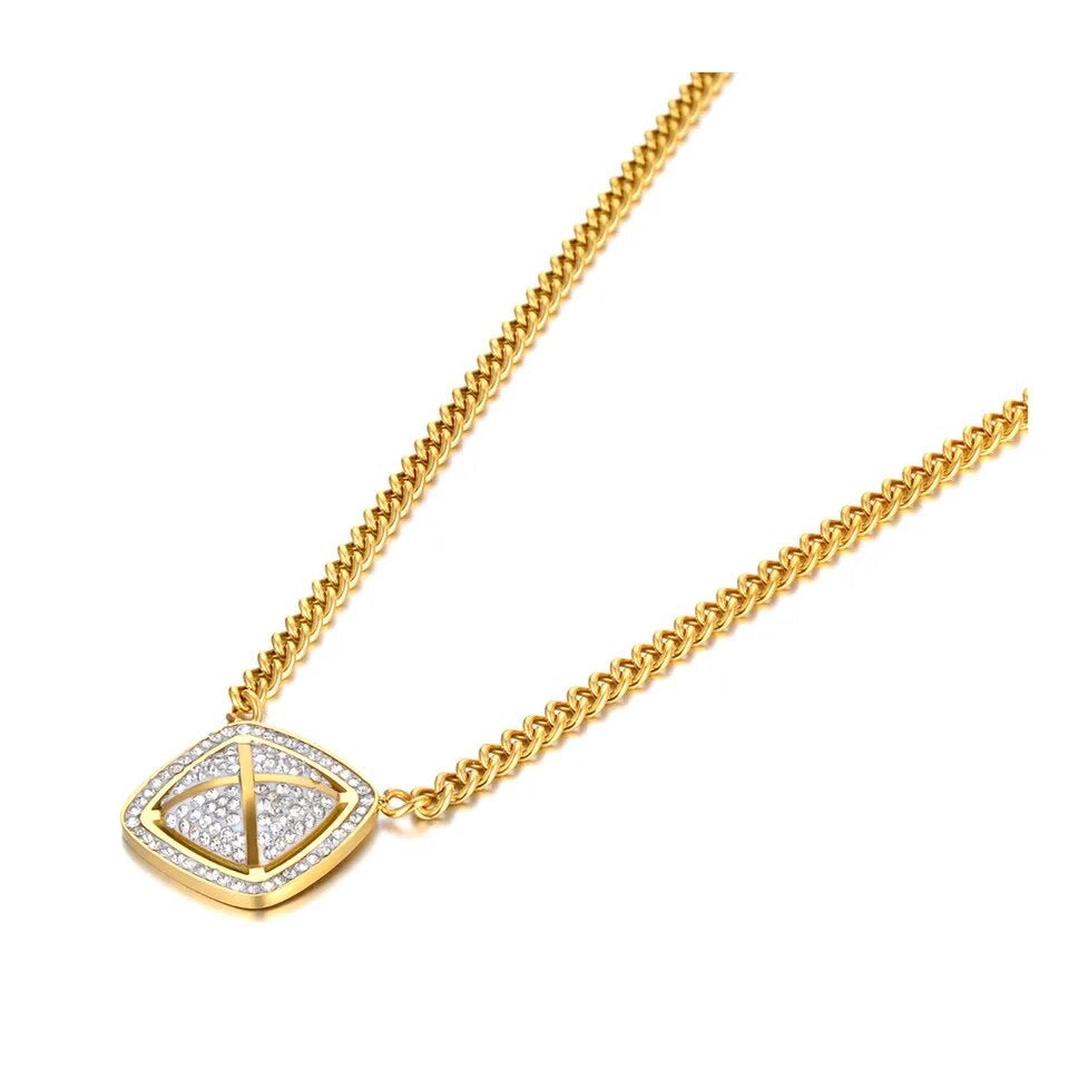 Gold Elegant Cubic Zirconia Necklace