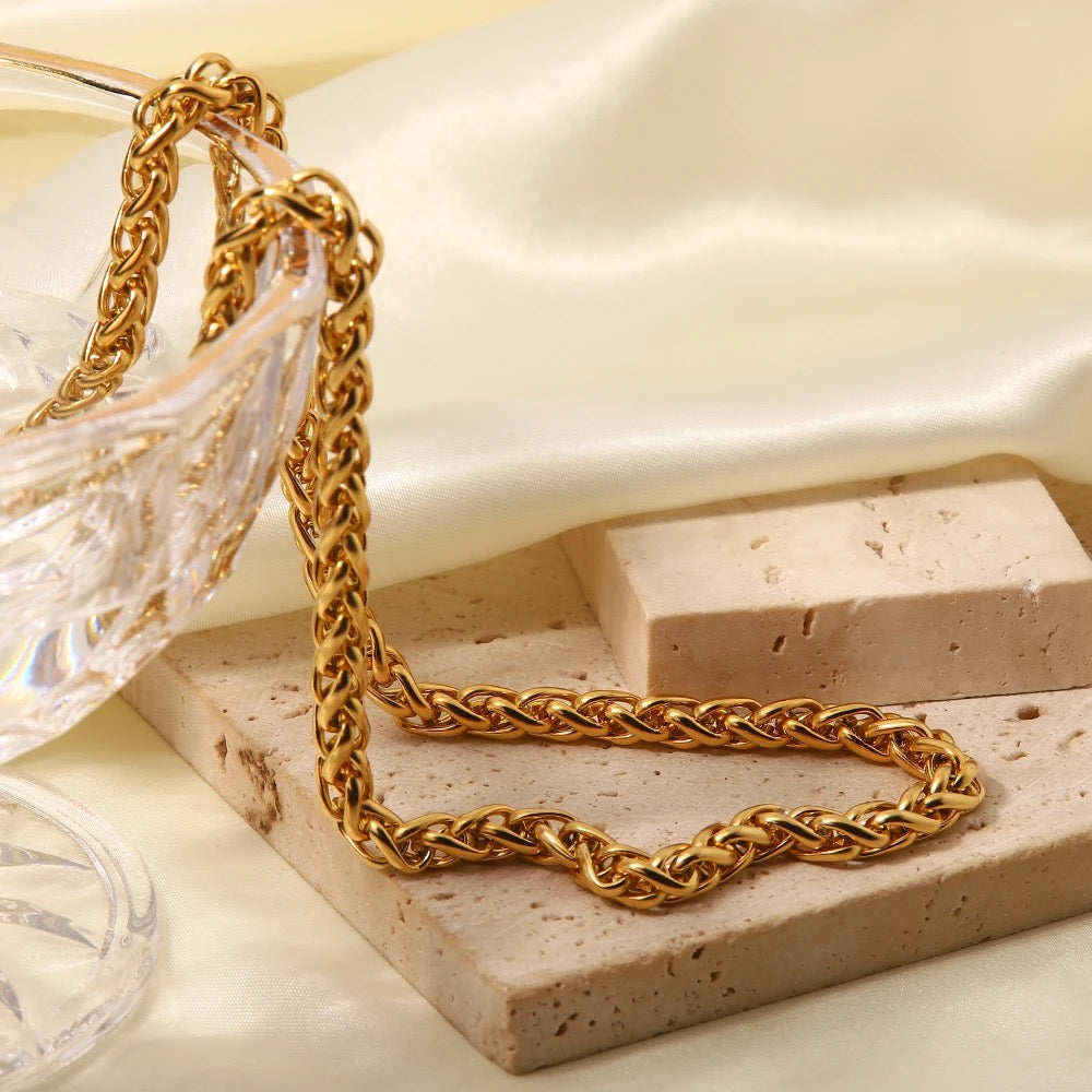 Twisted Rope Gold Chain Necklace