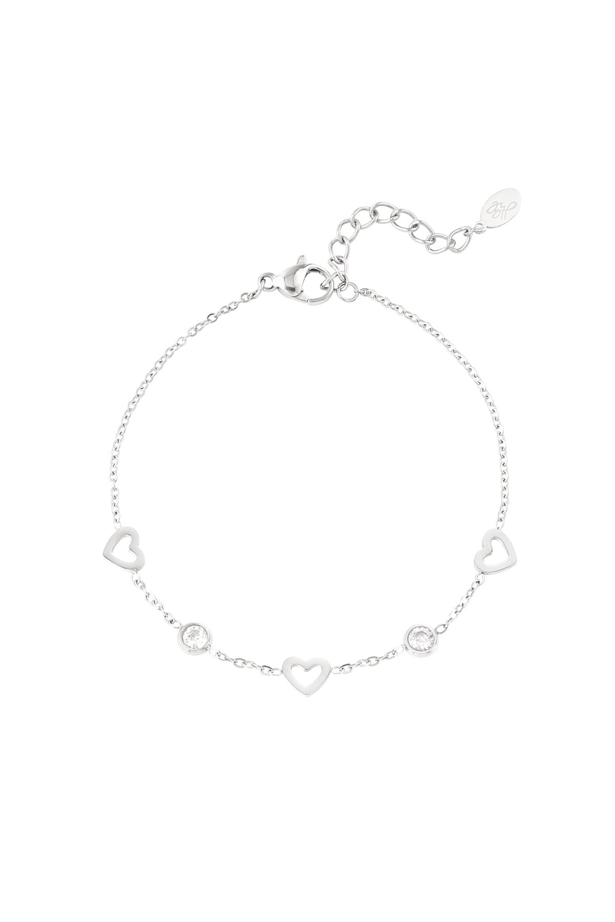 Mia - Linked Hearts Silver Bracelet