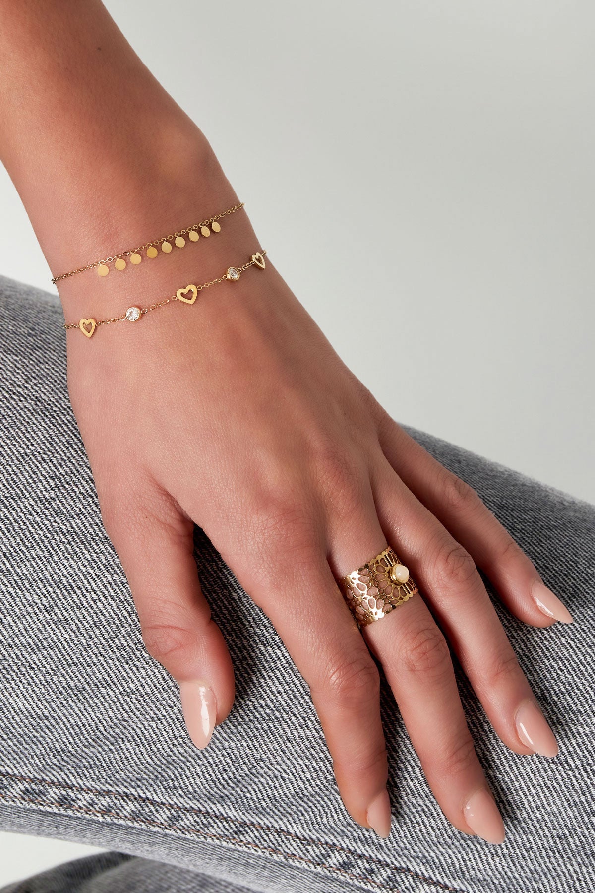 Mia - Linked Hearts Silver Bracelet