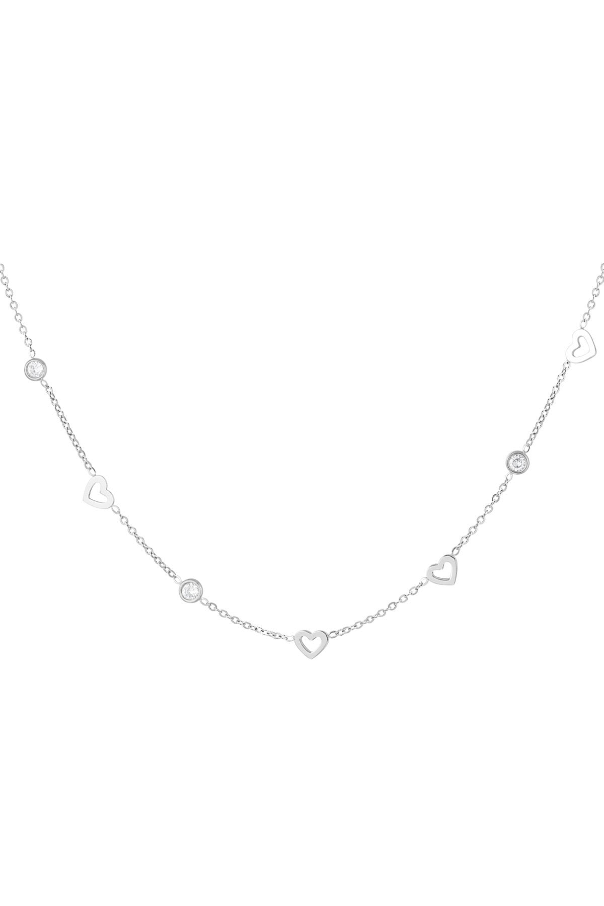 Mia - Linked Hearts Silver Necklace