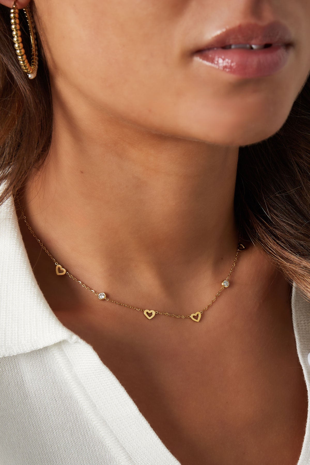 Mia - Linked Hearts Silver Necklace
