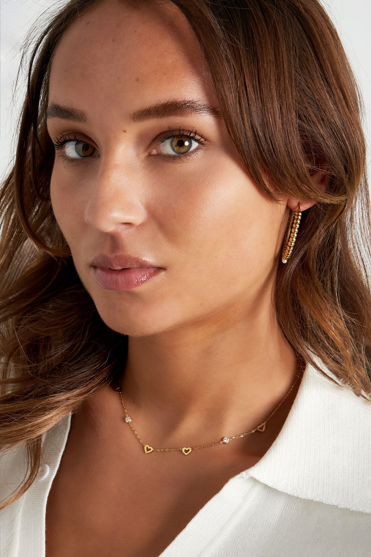 Mia - Linked Hearts Silver Necklace