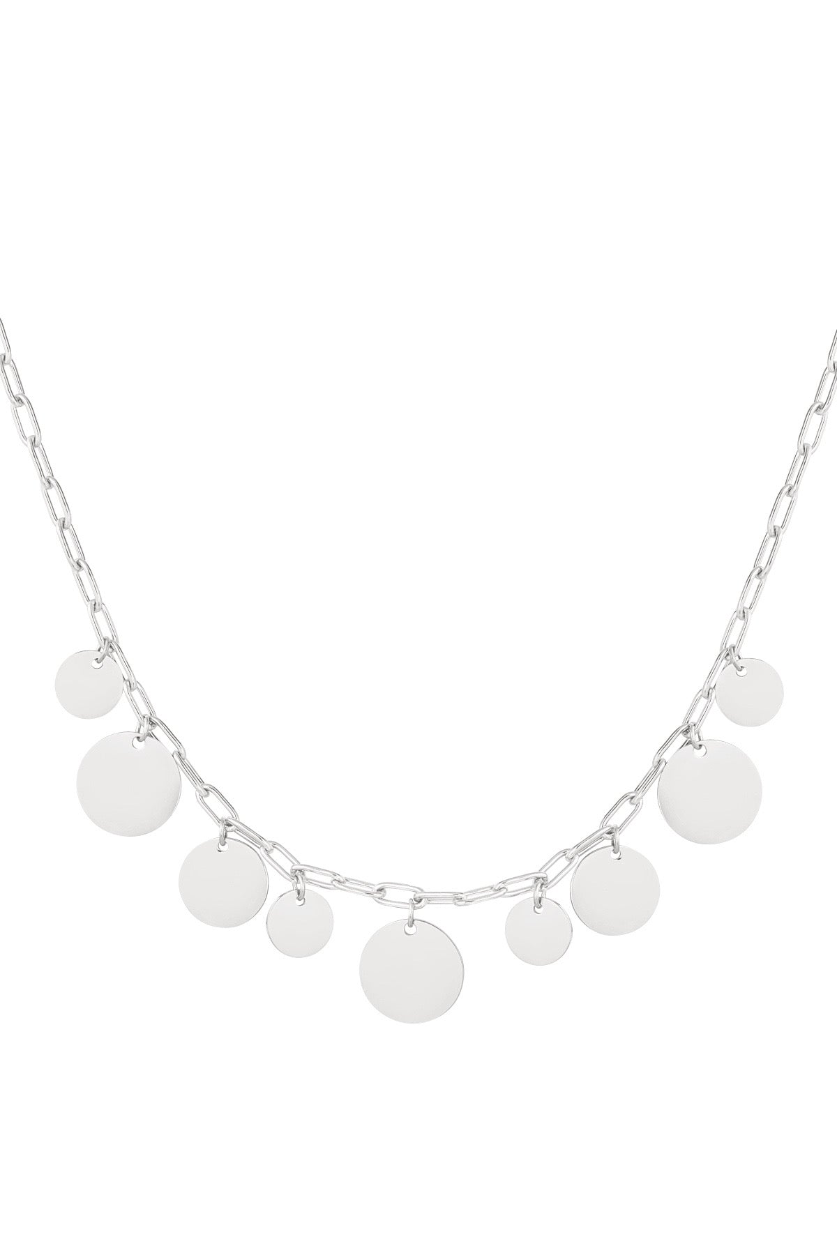 Silver Disc Charm Necklace