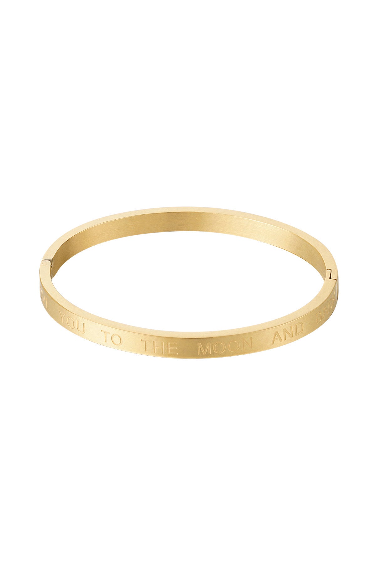 Love You To The Moon And Back Engraved Gold Bangle